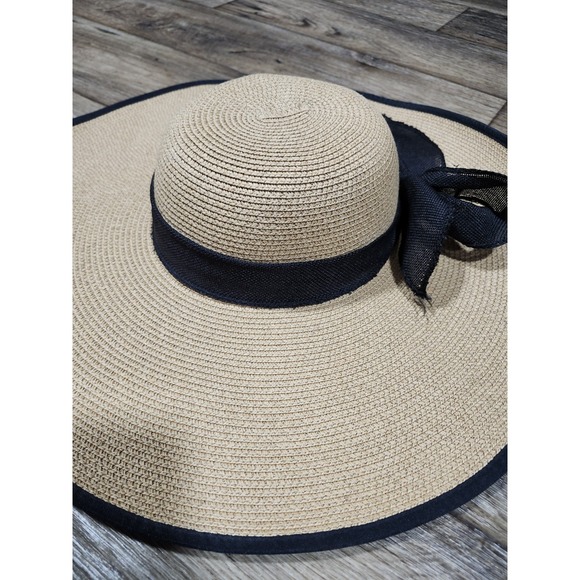 The Unbranded Brand Accessories - Wide Brim Floppy Summer Sun Beach Hat Derby Vacation elegant paper weave black